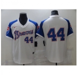 Men's Nike Atlanta Braves #44 Hank Aaron White Stitched Baseball Jersey