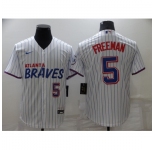 Men's Nike Atlanta Braves #5 Freddie Freeman White City Player Jersey