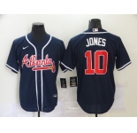 Nike Atlanta Braves #10 Chipper Jones Authentic Dark Blue Alternate Cool Base Baseball Jersey