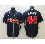 Nike Atlanta Braves #44 Hank Aaron Authentic Dark Blue 2020 Alternate Cool Base Baseball Jersey