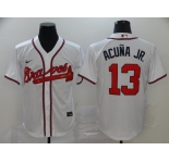 Nike Men's Atlanta Braves #13 Ronald Acuna Jr. Replica White  Cool Base Baseball Jersey