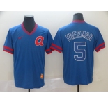 Nike Men's Atlanta Braves #5 Freddie Freeman Royal blue Cool Base Baseball Jersey