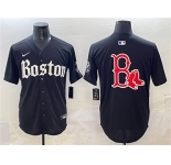 Men's Boston Red Sox Team Big Logo Black Gothic Vapor Limited Stitched Baseball Jersey