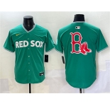Men's Boston Red Sox Team Big Logo Green 2025 City Connect Limited Stitched Baseball Jersey