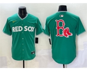 Men's Boston Red Sox Team Big Logo Green 2025 City Connect Limited Stitched Baseball Jersey