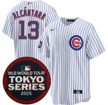 Men's Chicago Cubs #13 Kevin Alcántara White 2025 World Tour Tokyo Series Home Stitched Baseball Jersey