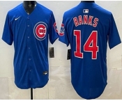 Men's Chicago Cubs #14 Ernie Banks Blue Limited Jersey