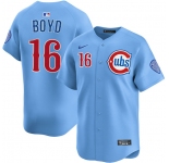Men's Chicago Cubs #16 Matthew Boyd Blue 2024-25 2nd Alternate Limited Stitched Baseball Jersey