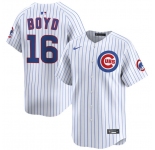 Men's Chicago Cubs #16 Matthew Boyd White Home Limited Stitched Baseball Jersey