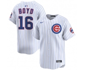 Men's Chicago Cubs #16 Matthew Boyd White Home Limited Stitched Baseball Jersey