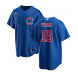 Men's Chicago Cubs #16 Patrick Wisdom Blue Cool Base Stitched Baseball Jersey