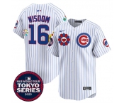 Men's Chicago Cubs #16 Patrick Wisdom White 2025 Tokyo Series Limited Stitched Baseball Jersey