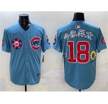 Men's Chicago Cubs #18 今永昇太 Blue 2025 Tokyo Series 2nd Alternate Limited Stitched Baseball Jersey