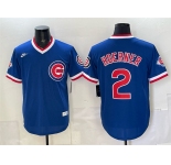 Men's Chicago Cubs #2 Nico Hoerner Royal 150th Anniversary Throwback Vapor Limited Stitched Baseball Jersey