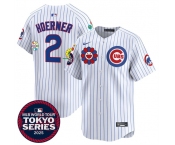 Men's Chicago Cubs #2 Nico Hoerner White 2025 Tokyo Series Limited Stitched Baseball Jersey