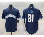 Men's Chicago Cubs #21 Sammy Sosa Navy City Connect Stitched Baseball Jersey
