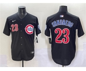 Men's Chicago Cubs #23 Ryne Sandberg Black Limited Stitched Baseball Jersey