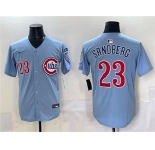 Men's Chicago Cubs #23 Ryne Sandberg Blue 'Ryne Sandberg Tribute' Vapor Limited V3 Stitched Baseball Jersey