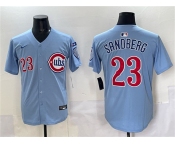 Men's Chicago Cubs #23 Ryne Sandberg Blue 'Ryne Sandberg Tribute' Vapor Limited V3 Stitched Baseball Jersey