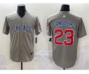 Men's Chicago Cubs #23 Ryne Sandberg Grey Limited Stitched Baseball Jersey