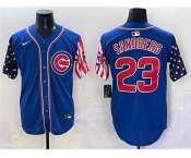 Men's Chicago Cubs #23 Ryne Sandberg Royal 2025 Independence Day Vapor Premier Limited Stitched Baseball Jersey