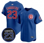 Men's Chicago Cubs #23 Ryne Sandberg Royal 'Ryne Sandberg Tribute' Vapor Limited V2 Stitched Baseball Jersey