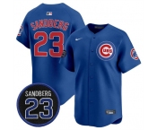 Men's Chicago Cubs #23 Ryne Sandberg Royal 'Ryne Sandberg Tribute' Vapor Limited V2 Stitched Baseball Jersey