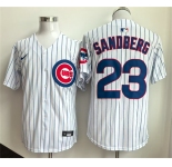 Men's Chicago Cubs #23 Ryne Sandberg White Limited Stitched Baseball Jersey