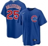 Men's Chicago Cubs #25 Moises ballesteros Blue Cool Base Stitched Baseball Jersey