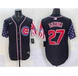 Men's Chicago Cubs #27 Seiya Suzuki Black 2025 Independence Day Vapor Premier Limited Stitched Baseball Jersey
