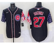 Men's Chicago Cubs #27 Seiya Suzuki Black 2025 Independence Day Vapor Premier Limited Stitched Baseball Jersey