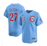 Men's Chicago Cubs #27 Seiya Suzuki Blue 2024-25 2nd Alternate Limited Stitched Baseball Jersey