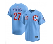 Men's Chicago Cubs #27 Seiya Suzuki Blue 2024-25 2nd Alternate Limited Stitched Baseball Jersey