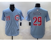 Men's Chicago Cubs #29 Michael Busch Blue 2024-25 2nd Alternate Limited Stitched Baseball Jersey