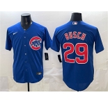 Men's Chicago Cubs #29 Michael Busch Royal Cool Base Stitched Baseball Jersey