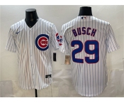 Men's Chicago Cubs #29 Michael Busch White Cool Base Stitched Baseball Jersey