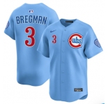 Men's Chicago Cubs #3 Alex Bregman Blue 2nd Alternate Limited Stitched Baseball Jersey