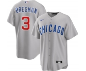Men's Chicago Cubs #3 Alex Bregman Gray 2026 Cool Base Limited Stitched Baseball Jersey