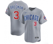 Men's Chicago Cubs #3 Alex Bregman Gray 2026 Limited Stitched Baseball Jersey