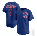 Men's Chicago Cubs #3 Alex Bregman Royal Limited Stitched Baseball Jersey