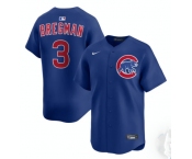 Men's Chicago Cubs #3 Alex Bregman Royal Limited Stitched Baseball Jersey
