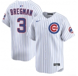 Men's Chicago Cubs #3 Alex Bregman White 2026 Home Limited Stitched Baseball Jersey