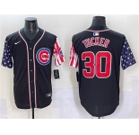 Men's Chicago Cubs #30 Kyle Tucker Black 2025 Independence Day Vapor Premier Limited Stitched Baseball Jersey