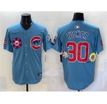 Men's Chicago Cubs #30 Kyle Tucker Blue 2025 Tokyo Series 2nd Alternate Limited Stitched Baseball Jersey