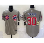 Men's Chicago Cubs #30 Kyle Tucker Gray 2025 Tokyo Series Limited Stitched Baseball Jersey