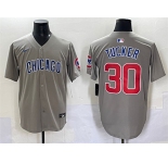 Men's Chicago Cubs #30 Kyle Tucker Gray Limited Stitched Baseball Jersey