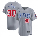 Men's Chicago Cubs #30 Kyle Tucker Grey 2025 Limited Stitched Baseball Jersey