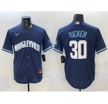 Men's Chicago Cubs #30 Kyle Tucker Navy City Connect Stitched Baseball Jersey