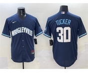 Men's Chicago Cubs #30 Kyle Tucker Navy City Connect Stitched Baseball Jersey