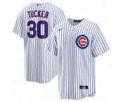 Men's Chicago Cubs #30 Kyle Tucker White 2024 Cool Base Stitched Baseball Jersey